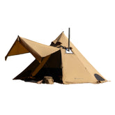 Dandelion Shell Hot Tent with Stove Jack & Snow Skirt, 4-Season, 3-4 Person, 4.8lb, Waterproof & Windproof, Ideal for Camping, Backpacking, Hiking, Hunting, and Fishing Polyester Brown