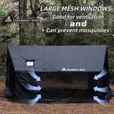 Hammock Hot Tent with Stove Jack and Double-Sided mesh Windows - Spacious, Versatile Wall Tent with Snow Skirt(No Poles)-Black Waterproof & Windproof, Ideal for Camping, Backpacking