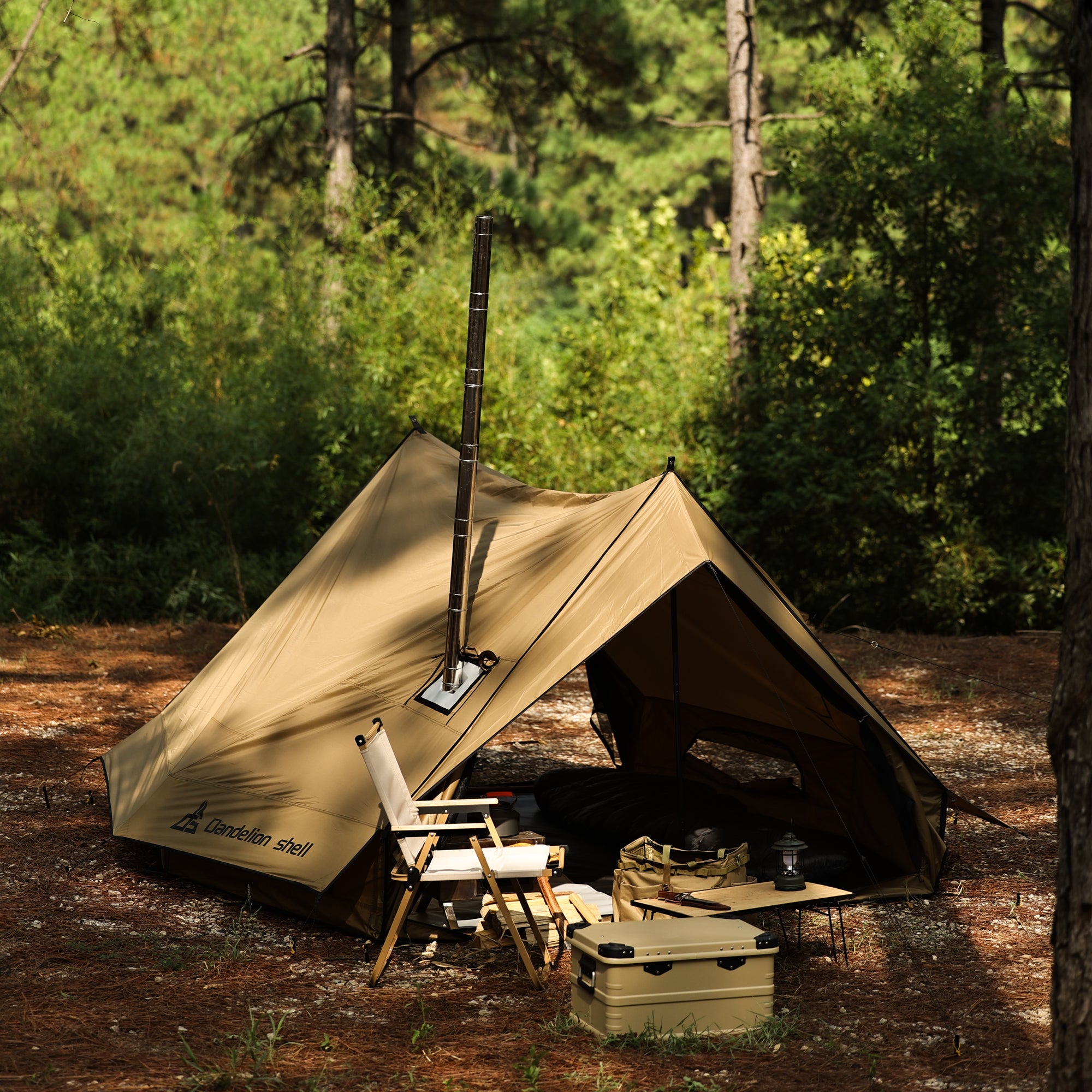 camping tent waterproof Dandelion Shell Hot Tent Cabin Plus X3 with Stove Jack Camping Tent Wi – Dandelionshell