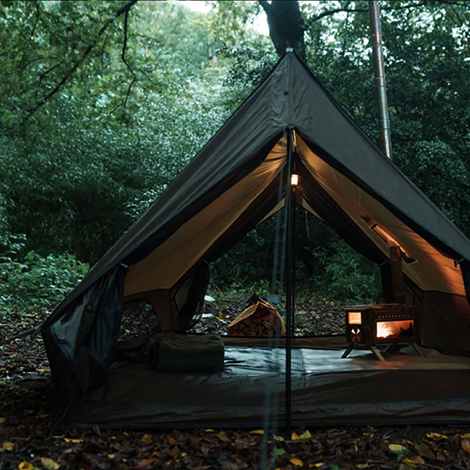 cold camping tent Tiny Cabin Style Camping Hot Tent With Two Poles Winter Camping Tent 0 – Dandelionshell