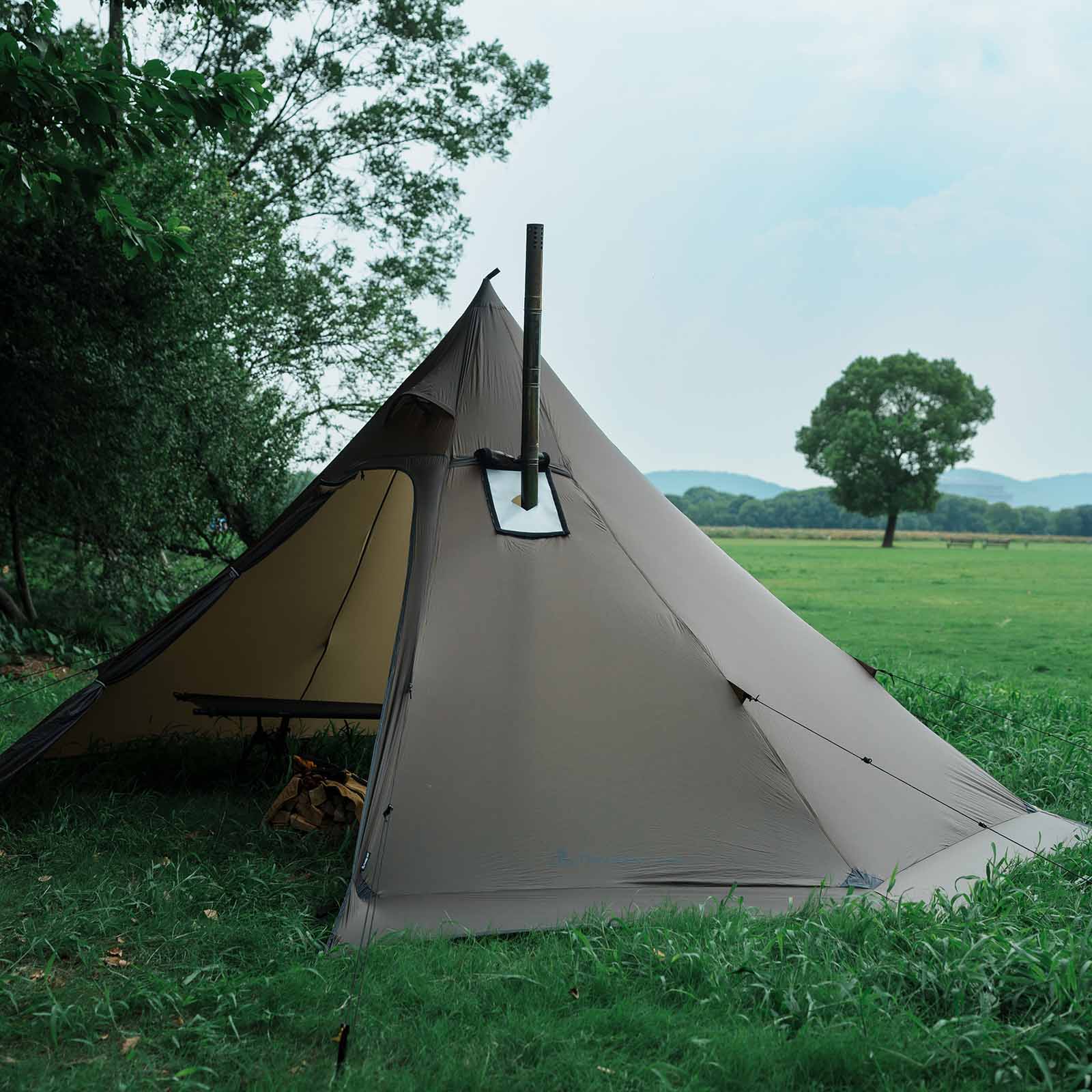 stove in a tent DS005 Hot Tent with Stove Jack Winter Tent 4 Season Tent 3-4 Person 4. – Dandelionshell