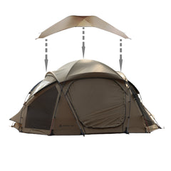 Dandelion Shell 4 Season Camping Hot Tent with Stove Jack(Dome S450) for 4-6 Person | Windproof, Waterproof Hot Tent with Stove Jack and Snow Skirt for Camping, Hiking, Backpacking and Outdoor Adventures