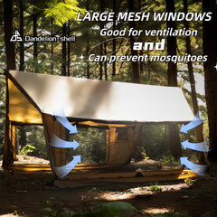 Hammock Hot Tent with Stove Jack and Double-Sided mesh Windows - Spacious, Versatile Wall Tent with Snow Skirt -Waterproof & Windproof, Ideal for Camping, Backpacking, Hiking, Hunting