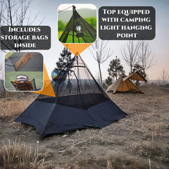 2 Person Mesh Inner with 3000mm Bath Floor for Tipi Hot Tent – Camping, Hiking, Hunting, Fishing, Waterproof, Windproof, Lightweight