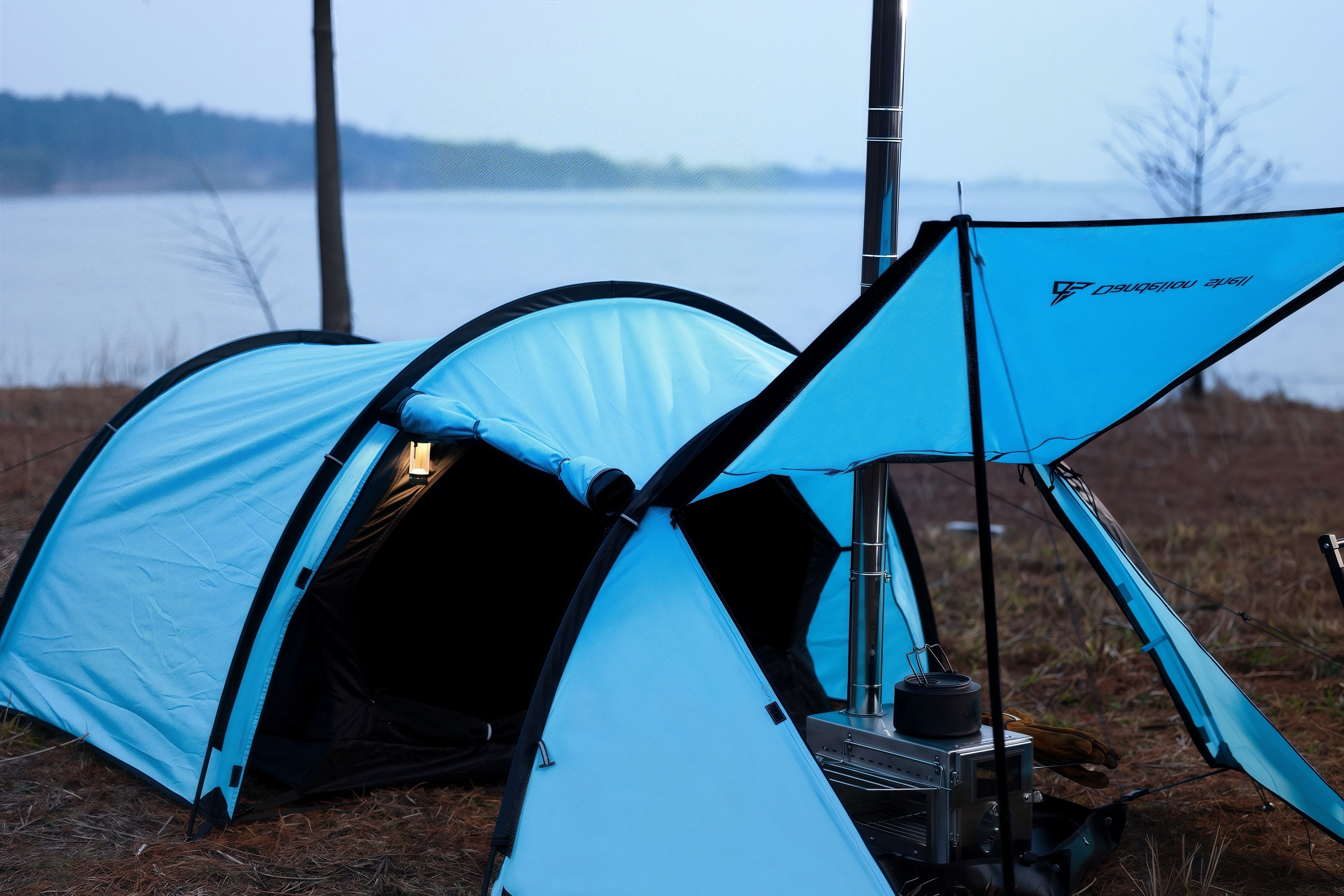 Dandelion Shell Hot Tent with Stove Jack Camping Winter 4 Season Tent 1-2 Person Backpacking for Camping Hiking Hunting Fishing Waterproof Windproof