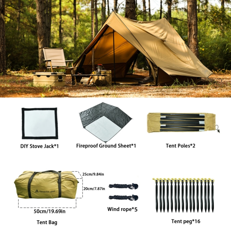diy hot tent Dandelion Shell Hot Tent Cabin Plus X3 with Stove Jack Camping Tent Wi – Dandelionshell