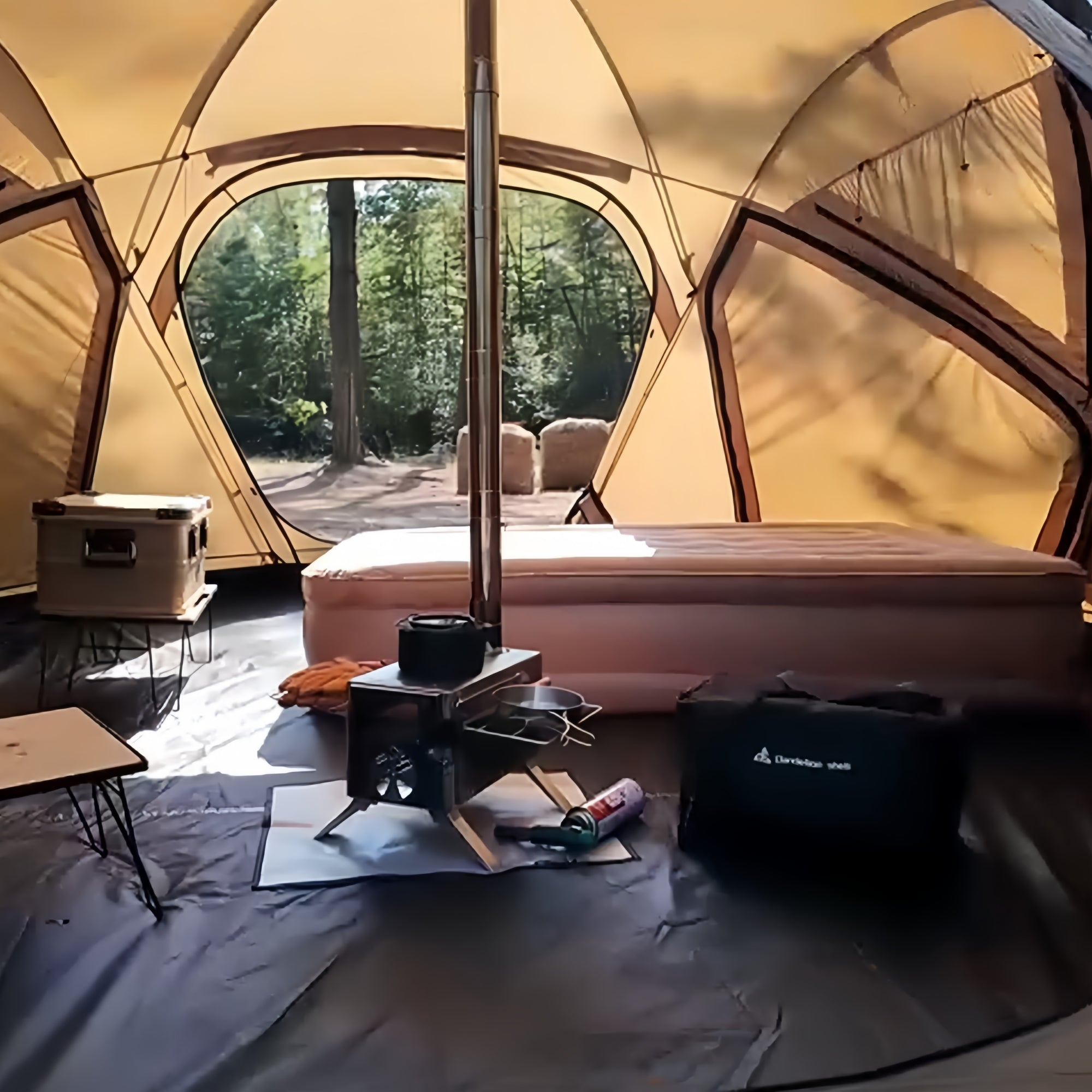 Dandelion Shell Tent Floor Ground Sheet for Dome S450 Camping Hot Tent 4-6 Person for Camping Hiking Hunting Fishing Waterproof Windproof Lightweigh