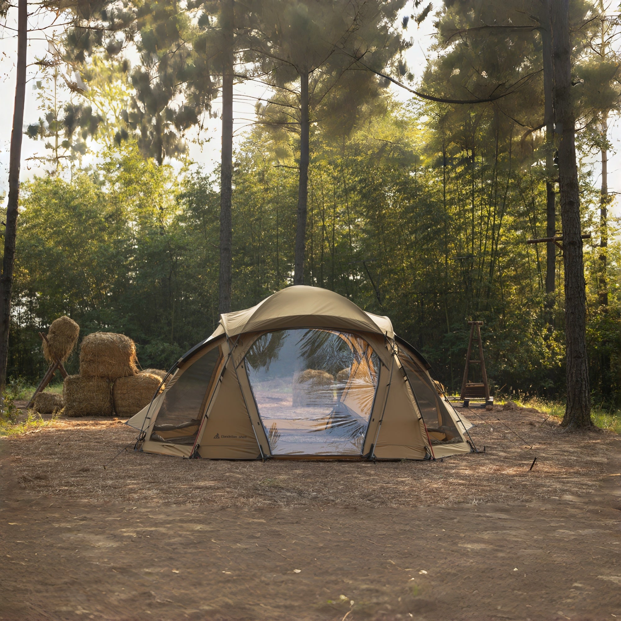 Dandelion Shell 4 Season Camping Hot Tent with Stove Jack(Dome S450) for 4-6 Person | Windproof, Waterproof Hot Tent with Stove Jack and Snow Skirt for Camping, Hiking, Backpacking and Outdoor Adventures