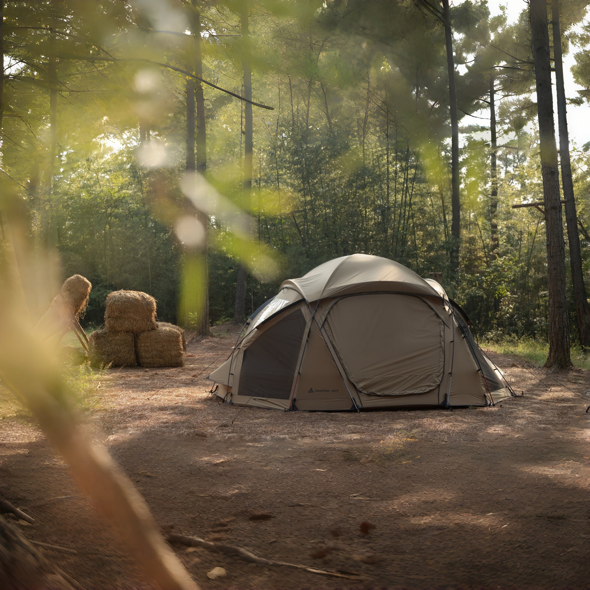 Dandelion Shell Tent Floor Ground Sheet for Dome S450 Camping Hot Tent 4-6 Person for Camping Hiking Hunting Fishing Waterproof Windproof Lightweigh