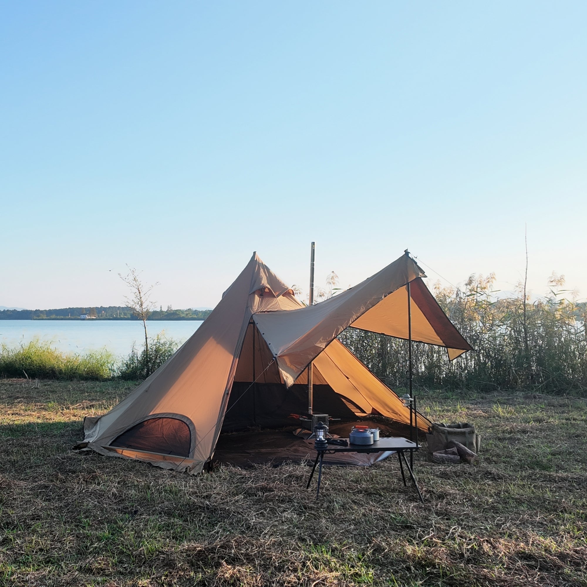 Half Tent Floor Ground Sheet for Tipi Tent Hot Tent Series 1-2 Person for Camping Hiking Hunting Fishing Waterproof Windproof Lightweight