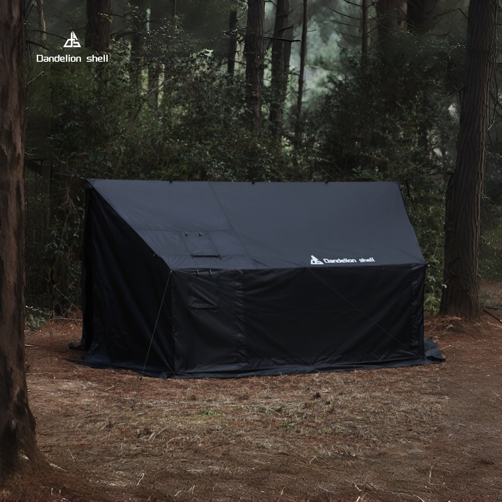 Hammock Hot Tent with Stove Jack and Double-Sided mesh Windows - Spacious, Versatile Wall Tent with Snow Skirt(No Poles)-Black Waterproof & Windproof, Ideal for Camping, Backpacking