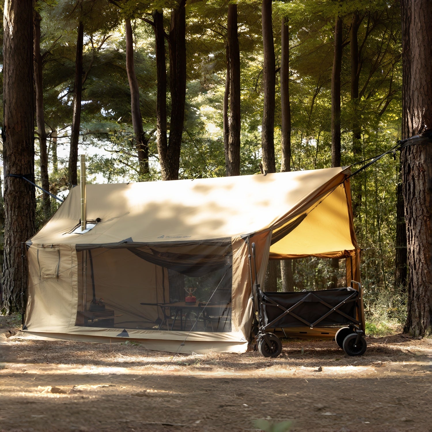 Hammock Hot Tent with Stove Jack and Double-Sided mesh Windows - Spacious, Versatile Wall Tent with Snow Skirt -Waterproof & Windproof, Ideal for Camping, Backpacking, Hiking, Hunting